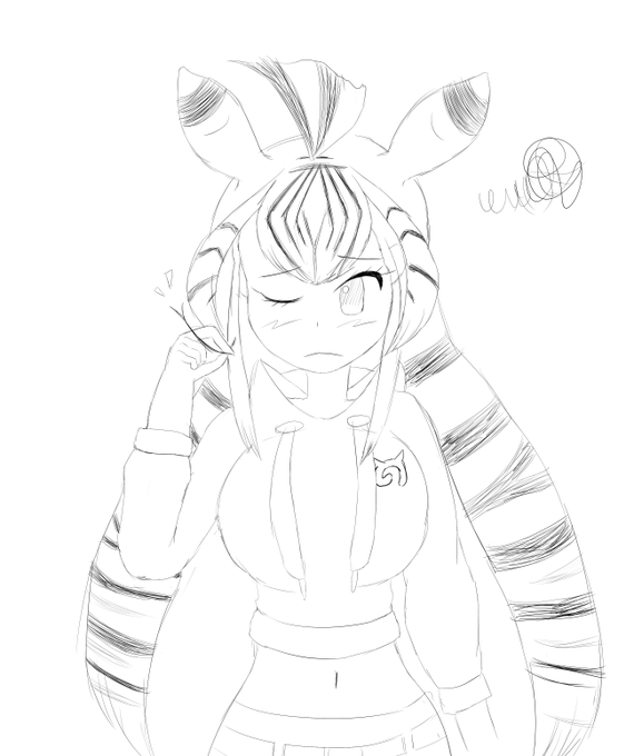 枝毛を気にするチャップマンシマウマ落書き 