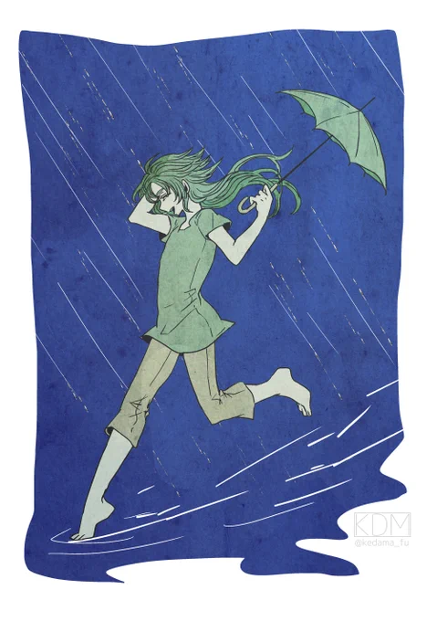 6月が終わるので雨の絵描いた 