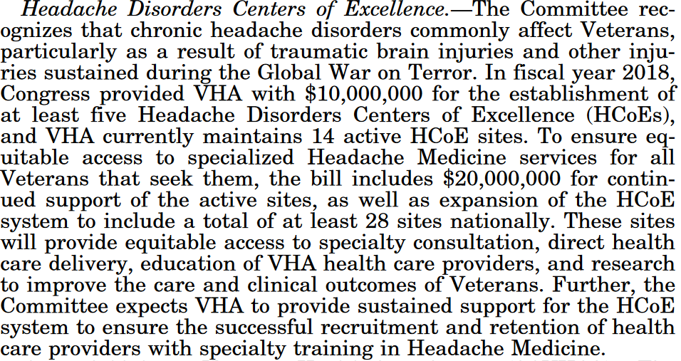 headachedoc's tweet image. House Appropriations includes $20m in FY22 funding to expand VA #Headache Centers of Excellence to 28 sites!!

Thank you, again, @RepDean, @PeterWelch, @RepMcKinley, &amp;amp; @RepBrianFitz!!

Also, congrats and thanks to all of our fantastic #HOH21 advocates!!!

bit.ly/3dwPg93