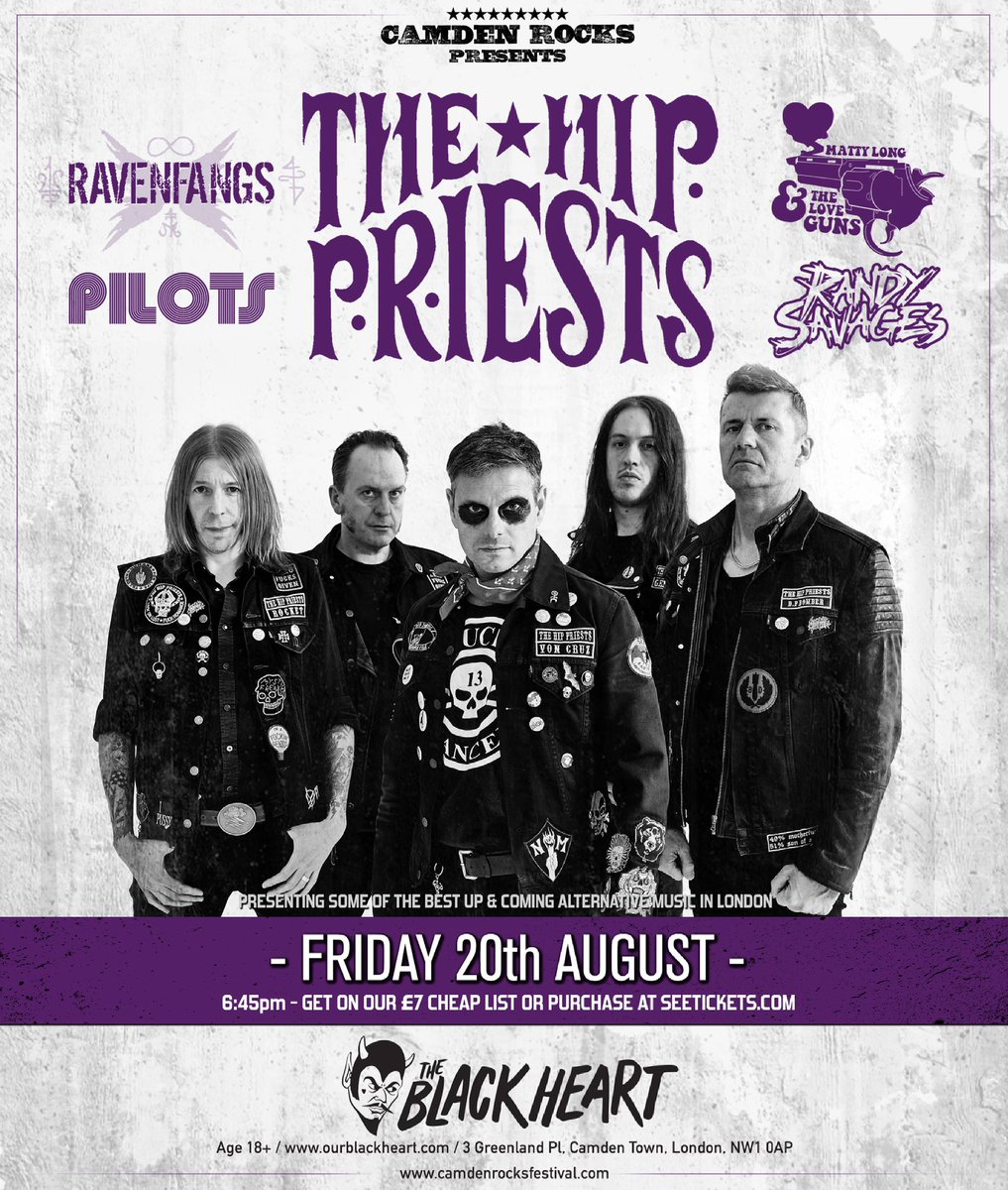 Back in action Live this August at The Black Heart, Camden