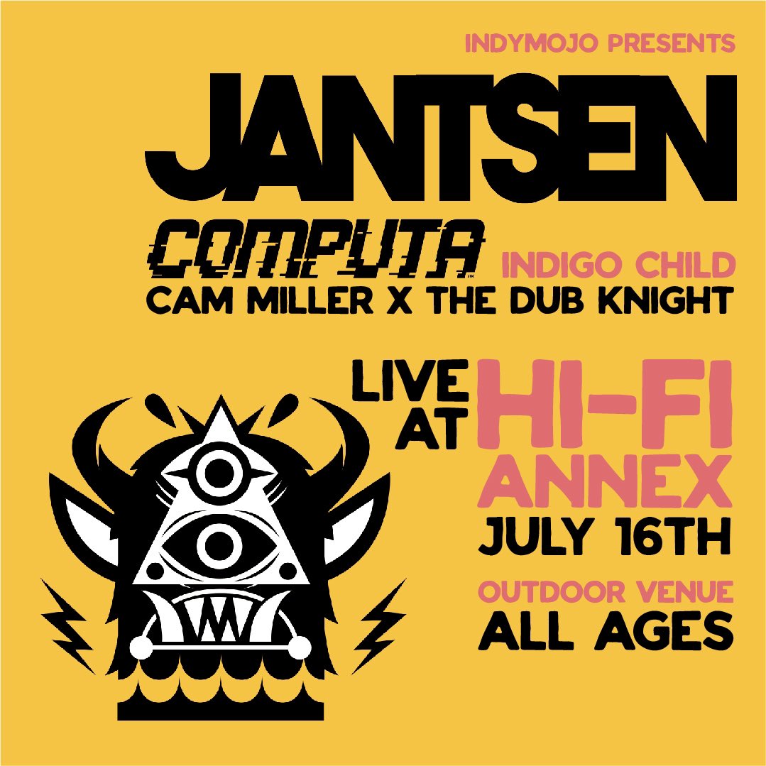 indymojo (@indymojo) on Twitter photo ⚡️Lineup update⚡️ for the <a href="/jantsenmusic/">JANTSEN</a> show at <a href="/thehifiindy/">HI-FI | HI-FI Annex</a> Annex July 16th:
We’ve added <a href="/computamusic/">computa</a> along with local support from <a href="/IndigoChildIndy/">Indigo Child</a> <a href="/cammillermusic/">CAM MILLER</a> & <a href="/dubknight/">The Dub Knight</a> 👀
🐸👉🏼Get tix at IndyMojo.com or at #AlteredThurzdaze tomorrow! ⚡️Lineup update⚡️ for the <a href="/jantsenmusic/">JANTSEN</a> show at <a href="/thehifiindy/">HI-FI | HI-FI Annex</a> Annex July 16th:
We’ve added <a href="/computamusic/">computa</a> along with local support from <a href="/IndigoChildIndy/">Indigo Child</a> <a href="/cammillermusic/">CAM MILLER</a> & <a href="/dubknight/">The Dub Knight</a> 👀
🐸👉🏼Get tix at IndyMojo.com or at #AlteredThurzdaze tomorrow!