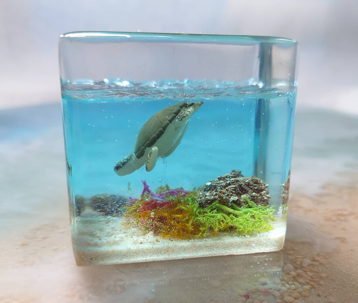 Ryujin23's tweet photo. 海中キューブ(ホヌ)

5cm角のキューブシリーズに海ガメを追加しました。
ペーパーウエイトとしてお使���頂けます。
詳しくはHPをご覧下さい。
𓇼*･゜ﾟ･𓆉:.｡..｡.:*
#宮古島
#宮古島ハンドメイド
#沖縄ハンドメイド
#レジン
#ハンドメイド
#海レジン
#ウミガメ
#海ガメ https://t.co/x3u5Myyio9