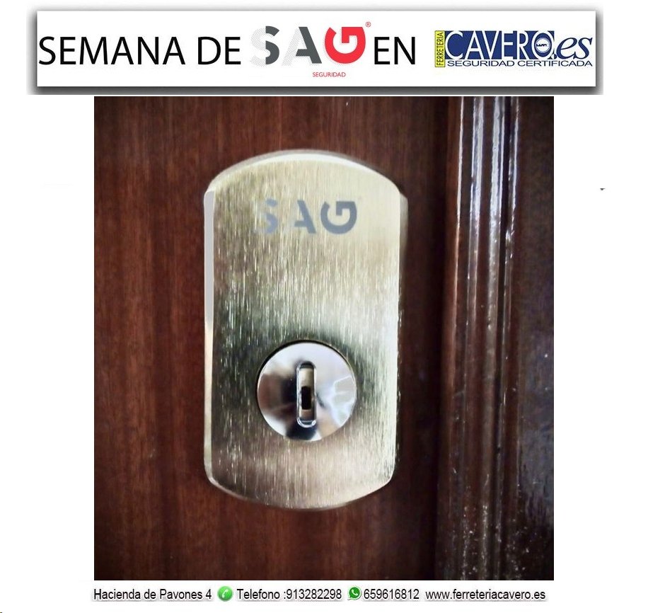 PLACA EXTERIOR REFUERZO CERROJO SAG CSI DORADO