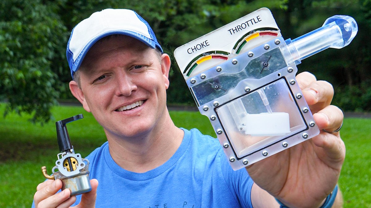 smartereveryday's tweet photo. My Dad's name is Darryl. About half way through the pandemic I hadn't seen him in a long time so I decided to go visit. He was working on a carburetor. One thing led to another and 9 months later....

New Video: How Does A Carburetor Work? | Transparent Carburetor at 28,546 fps https://t.co/tQQ5BtKF66