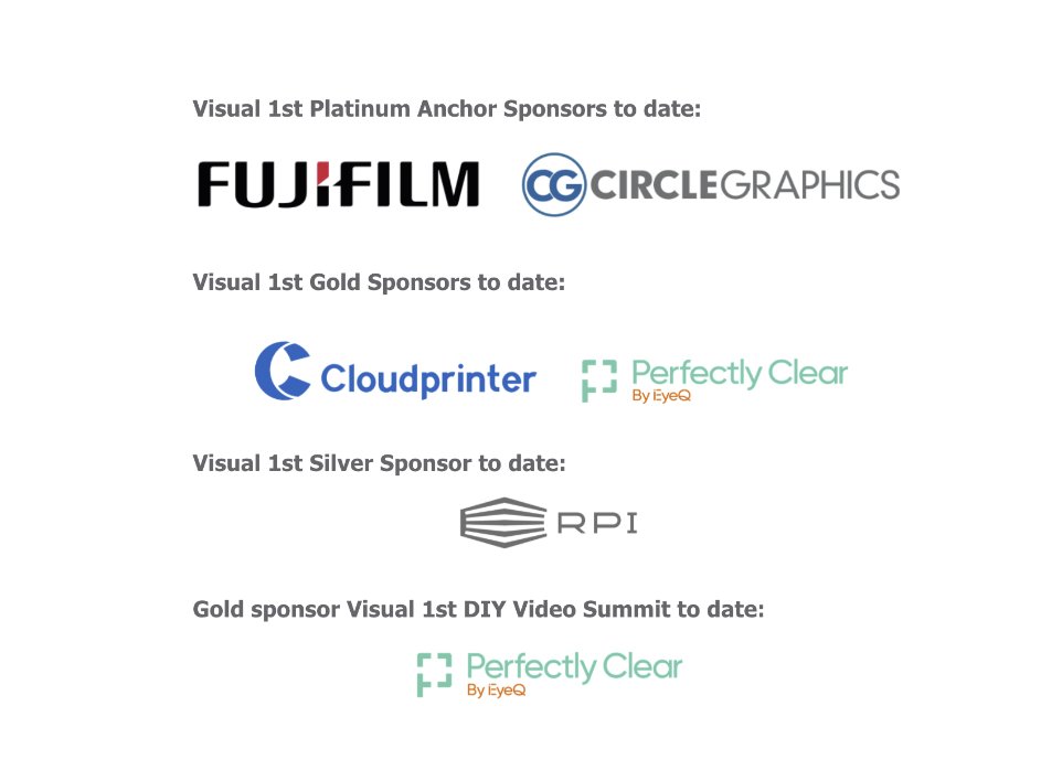 Imaging industry news highlights + Visual 1st updates: conta.cc/2Tn1olV
- Early sponsors: Circle Graphics, Fujifilm, RPI, Cloudprinter, EyeQ.
- Early bird tickets - and what it has to do with Switzerland in UEFA Euro 2020
- Meet &amp; Greet venue
- Call for presenters
