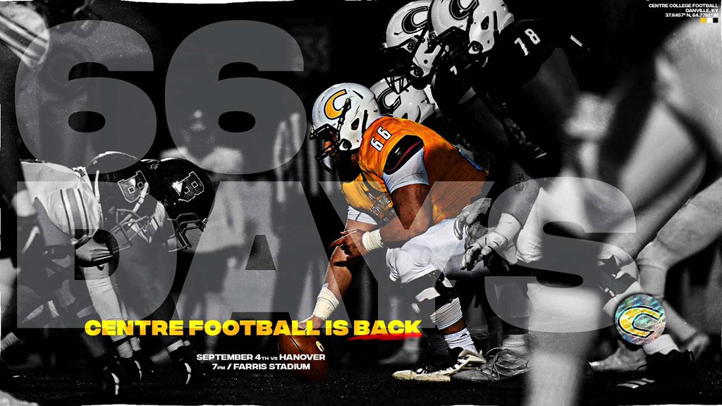 Centre College Football (@centrefootball) on Twitter photo Back under the lights at Farris Stadium inโ
*checks notes*
6๏ธโฃ6๏ธโฃ days!
Weโll see you ๐ฌ๐จ๐จ๐ง. ๐
#PEV ร #CentreStandard Back under the lights at Farris Stadium inโ
*checks notes*
6๏ธโฃ6๏ธโฃ days!
Weโll see you ๐ฌ๐จ๐จ๐ง. ๐
#PEV ร #CentreStandard
