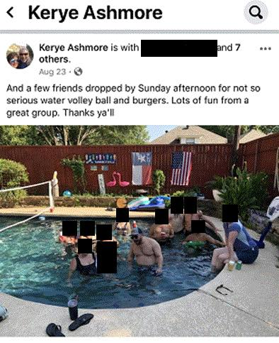 palmerjohndavid's tweet image. @ACLUTx @ACLU If prosecutors in Grayson County, TX party with impaneled grand jurors, how is ANYONE in Grayson County, TX guaranteed a fair and impartial hearing?  2 prosecutors and an impaneled grand juror at a prosecutors house party.  #shedsomelight