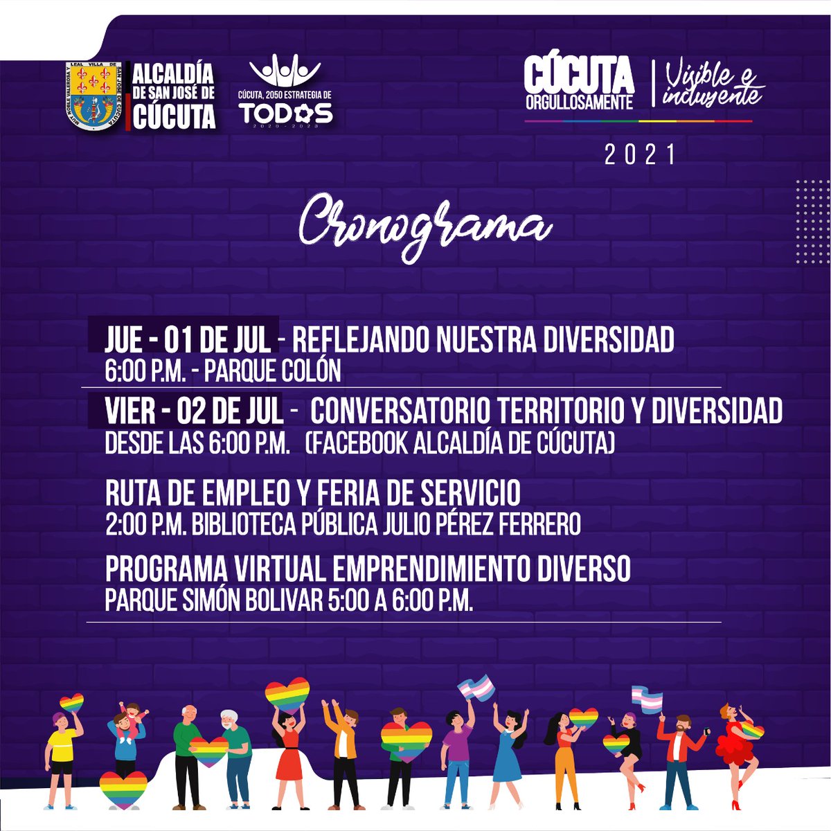 AlcaldiaCucuta's tweet photo. La @AlcaldiaCucuta, @GoberNorte, la mesa LGBTIQ y el Comité Organizador LGBTI nos unimos a la celebración del sexto festival del orgullo diverso. Cúcuta orgullosamente visible e incluyente, una estrategia de todos.
#TeAcepto #TeRespeto #TeReconozco https://t.co/eb4FYeaocg