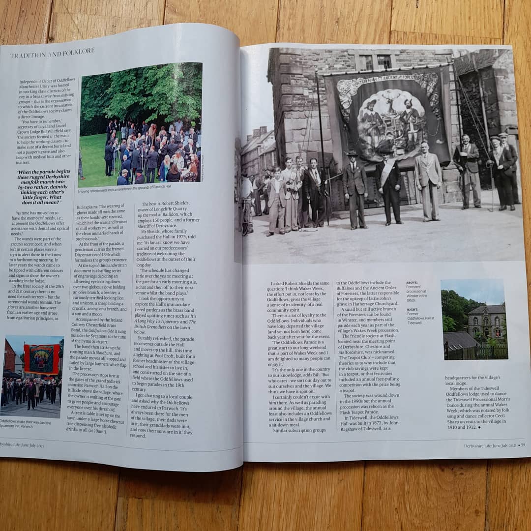 My latest article for the June/July issue of @derbyshirelife magazine covers the Parwich Oddfellows parade which took place this weekend in a sign of calendar customs making a tentative post-pandemic comeback. #derbyshire #oddfellows #parwich