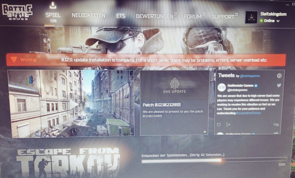 SlaitsK's tweet photo. Wipe time!! @bstategames iam coming for Tarkov! 19:30 geht's los!

https://t.co/1ZXb2RodYN

#EscapefromTarkov #twitch #twitchde #twitchpush #stream https://t.co/GqlSe1YL6b