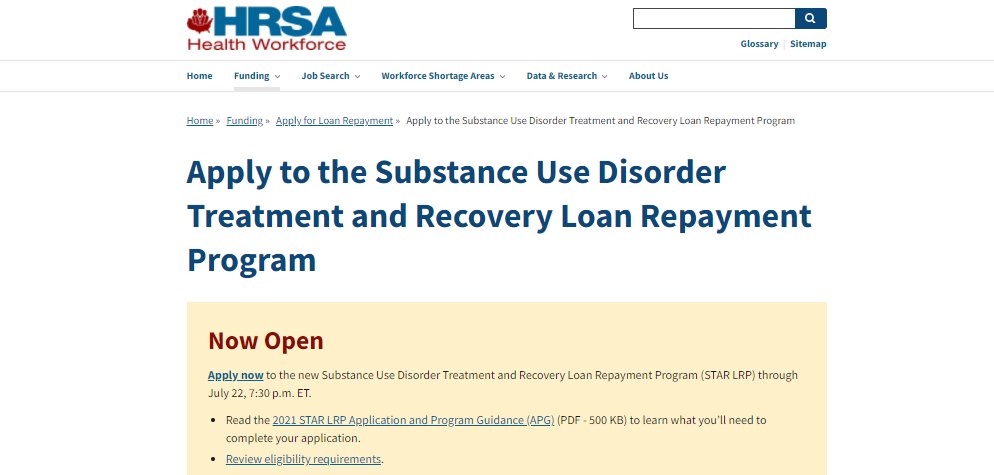 CenterForEBP's tweet image. .@HRSAgov invites clinicians to apply for loan repayment for #substanceusedisorder treatment/recovery, up to $250K! Apply before July 22; priority to applicants in counties with high overdose death rates / shortage of mental health workers.  Learn more: bhw.hrsa.gov/funding/apply-…