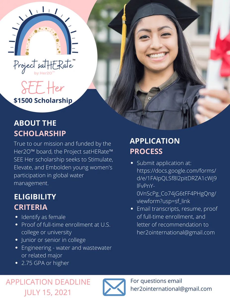 LiudmylaOdud's tweet photo. Learn more and apply here: https://t.co/0CisCB6B0w
#her2o #projectsatherate #iamwather #thewomeninwaterproject #seeher #seeherscholarship #womeninwater #womenofwater #womeninscience #womeninengineering #womeninstem #water #sanitation #watermanagement #waterengineering https://t.co/m9XF8XvhQv