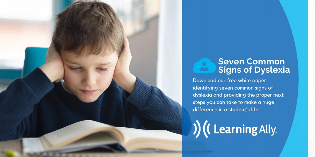 #K12 #Superintendents and #Principals, one in five students has #dyslexia. Can your #teachers and staff recognize the signs?

Share our #LearningAlly white paper identifying seven common signs of dyslexia with your teaching staff.

Free download here: buff.ly/3w0a9ji