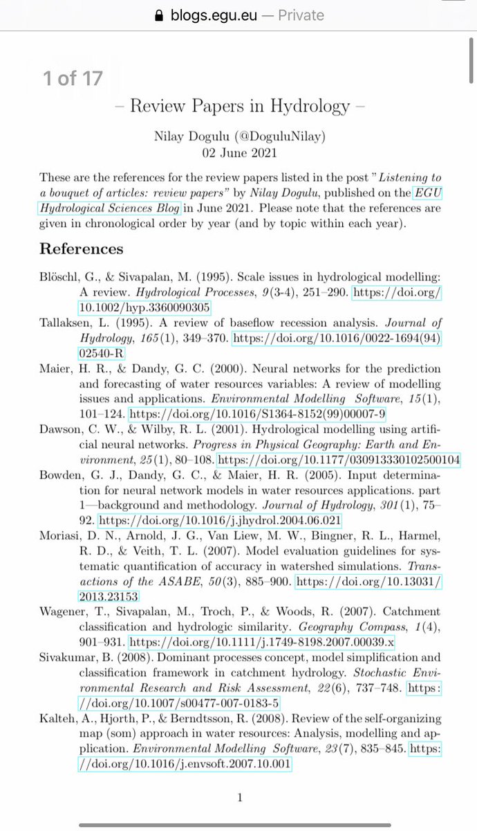 DoguluNilay's tweet photo. 💐 Listening to a bouquet of articles: #ReviewPapers 💐 In this new @EGU_HS Blog post I explain what a review paper is and its value for newbie hydrologists!:) https://t.co/urPT3Mbhd7
See also the references pdf with 151 review papers in hydrology: https://t.co/OIz8CnEbWx https://t.co/iSQJUjqt4X