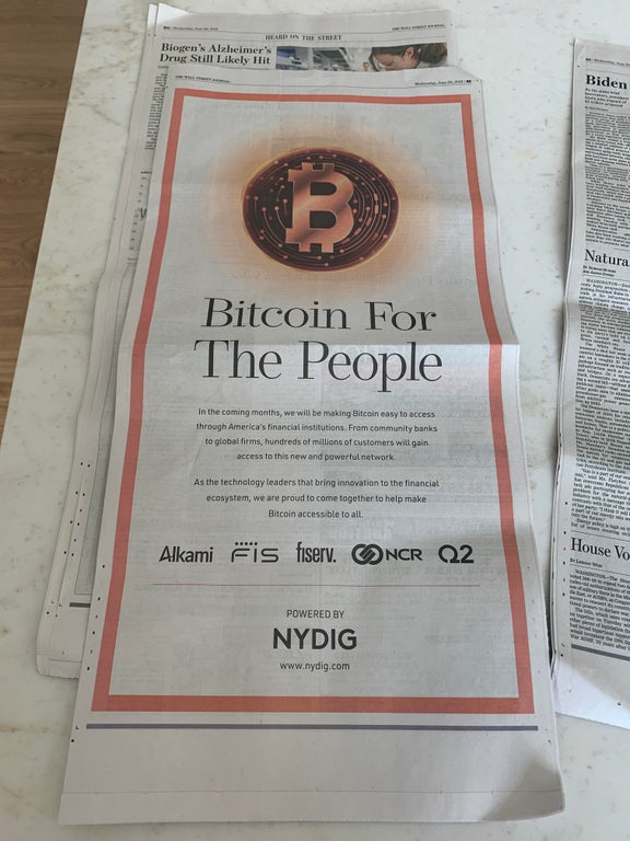 AltcoinDaily's tweet image. This was in The Wall Street Journal this morning. 👇