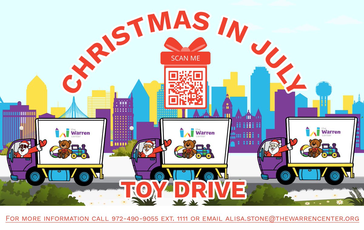 The Christmas in July toy drive starts tomorrow. Visit our Amazon wish list and help provide gifts for children of The Warren Center. 

https://t.co/jNrOzfg0ds https://t.co/sOHmu5XCZj