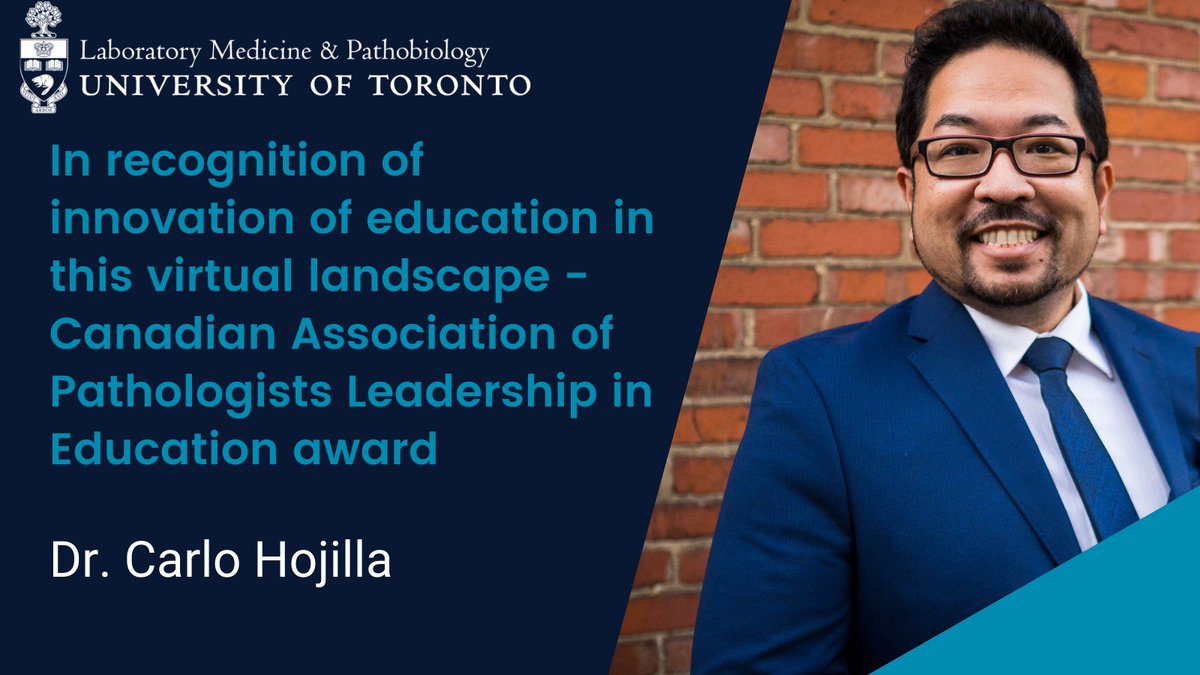 Dr. Carlo Hojilla (<a href="/carlohojilla/">Carlo Hojilla MD PhD</a>) has received a Leadership in Education award from <a href="/CAPACP/">CdnAssocPatholACP</a> in recognition of his innovation in pathology digital education. Congratulations!! 🎉