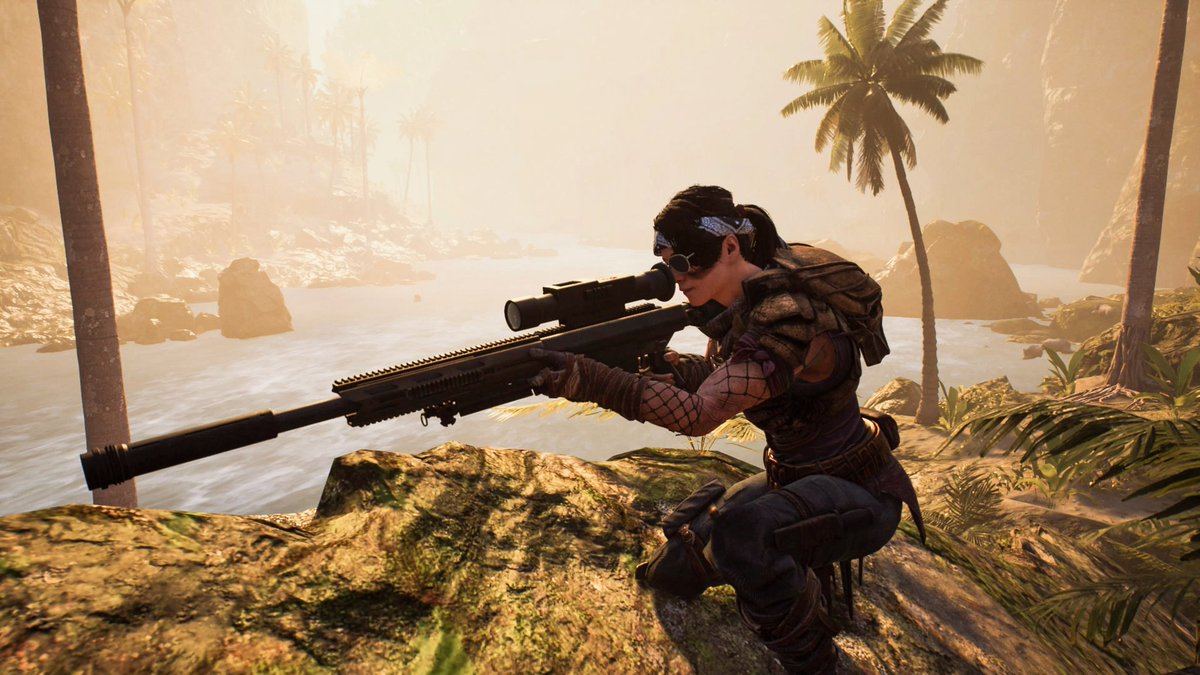 AlienLovesPred's tweet photo. Finally got our hands on Isabelle and man does that sniper kick ass!! Had some fun getting some photos of her too! Love all the little details on her from the netting and armour to the bio mask and dreads hanging from her belt

#PREDATORHuntingGrounds @illfonic #predator #ps5 https://t.co/YFm4iC8tRp