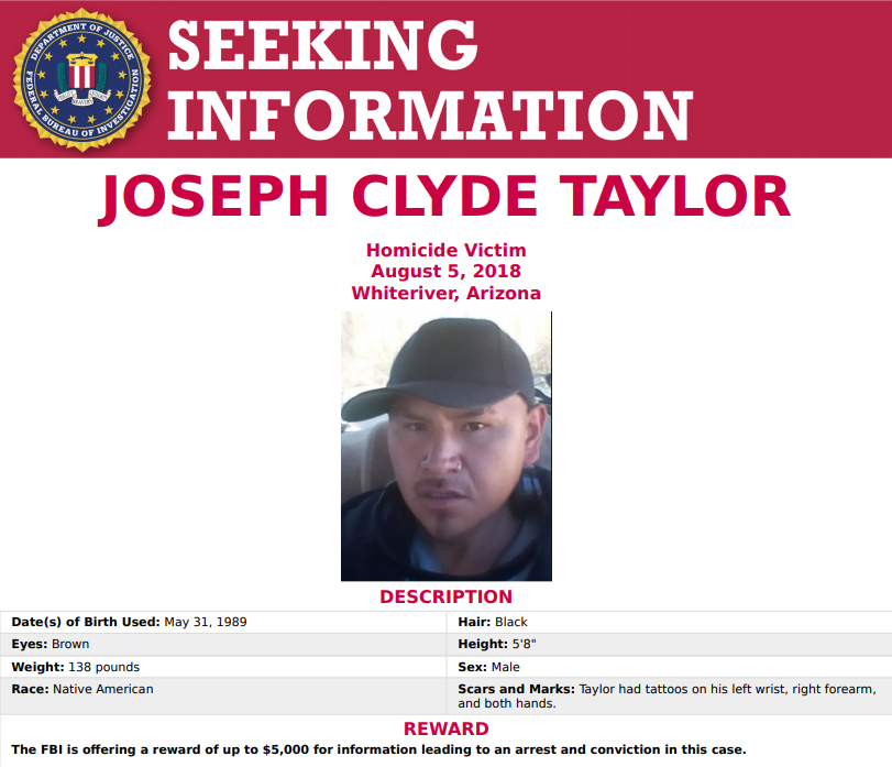 The FBI is seeking information on the murder of Joseph Clyde Taylor.