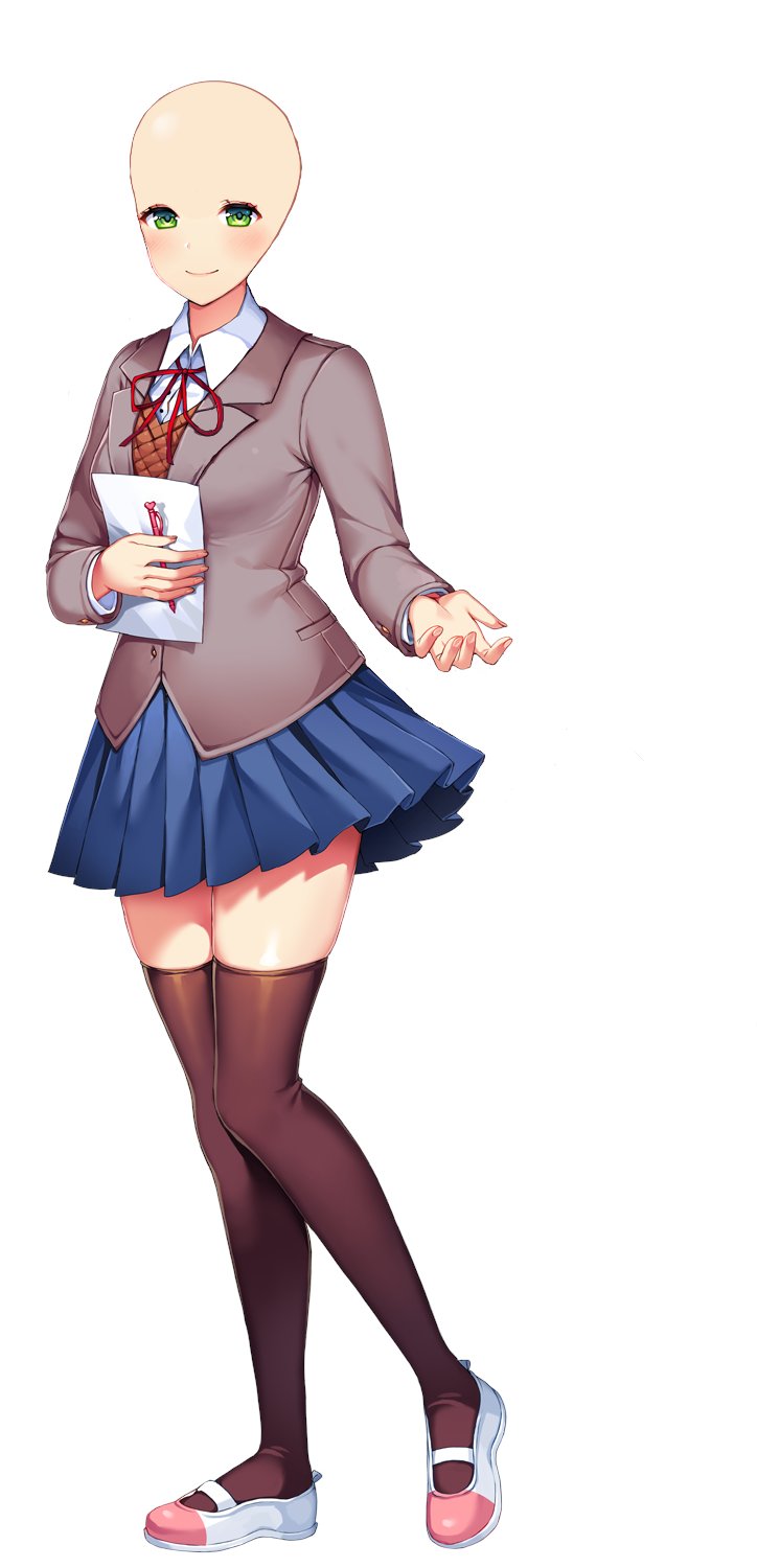 Making your favorite characters bald! on X: Sayori (Doki doki