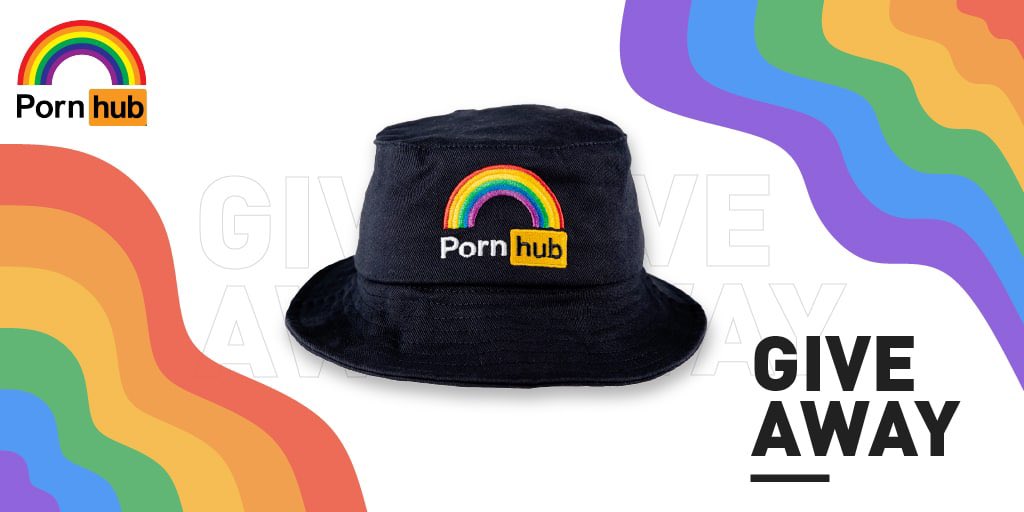 Pornhub's tweet photo. It’s the last day of pride! RETWEET to WIN our pride bucket hat and keychain ! 🤩🌈 https://t.co/ZaoiLFc9b7