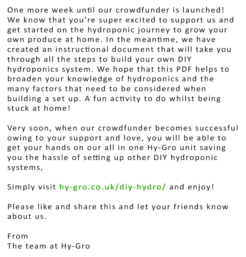 gro_hy's tweet photo. While we're preparing for the launch of our crowdfunder next week, check out our DIY hydroponics guide! https://t.co/yfvdtR8OnV #diy #hygro #hydroponics #plants #food #environment #selfsustainability #nature #growathome  #indoorgarden #houseplants #gardening #indoorgardening https://t.co/d2C4J83a8s