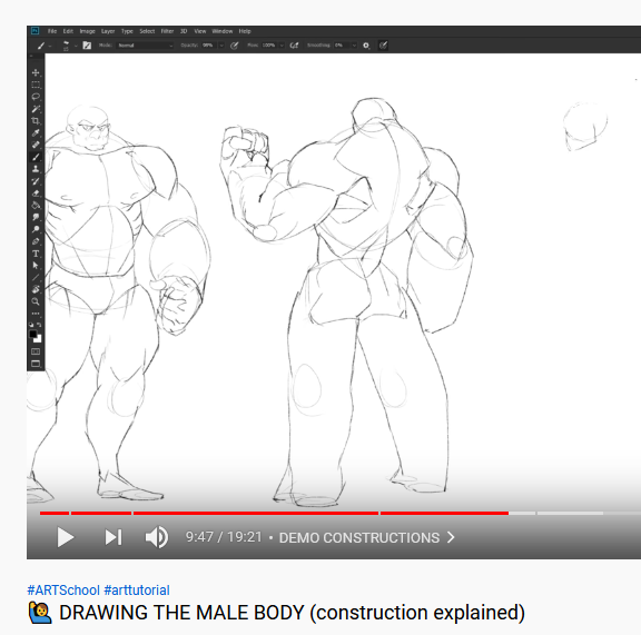 I've been watching tutorials and tips from @bluefley on Youtube and I decided to draw along and do some body practise ! 