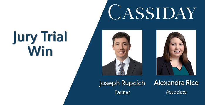 cassiday_schade's tweet photo. Plaintiff asks for $6,200,000 in BIG win for the defense. Congratulations to Springfield attorneys Joseph Rupcich and Alexandra Rice for their win! https://t.co/5XYejQ5pgK https://t.co/6wiZABijFC