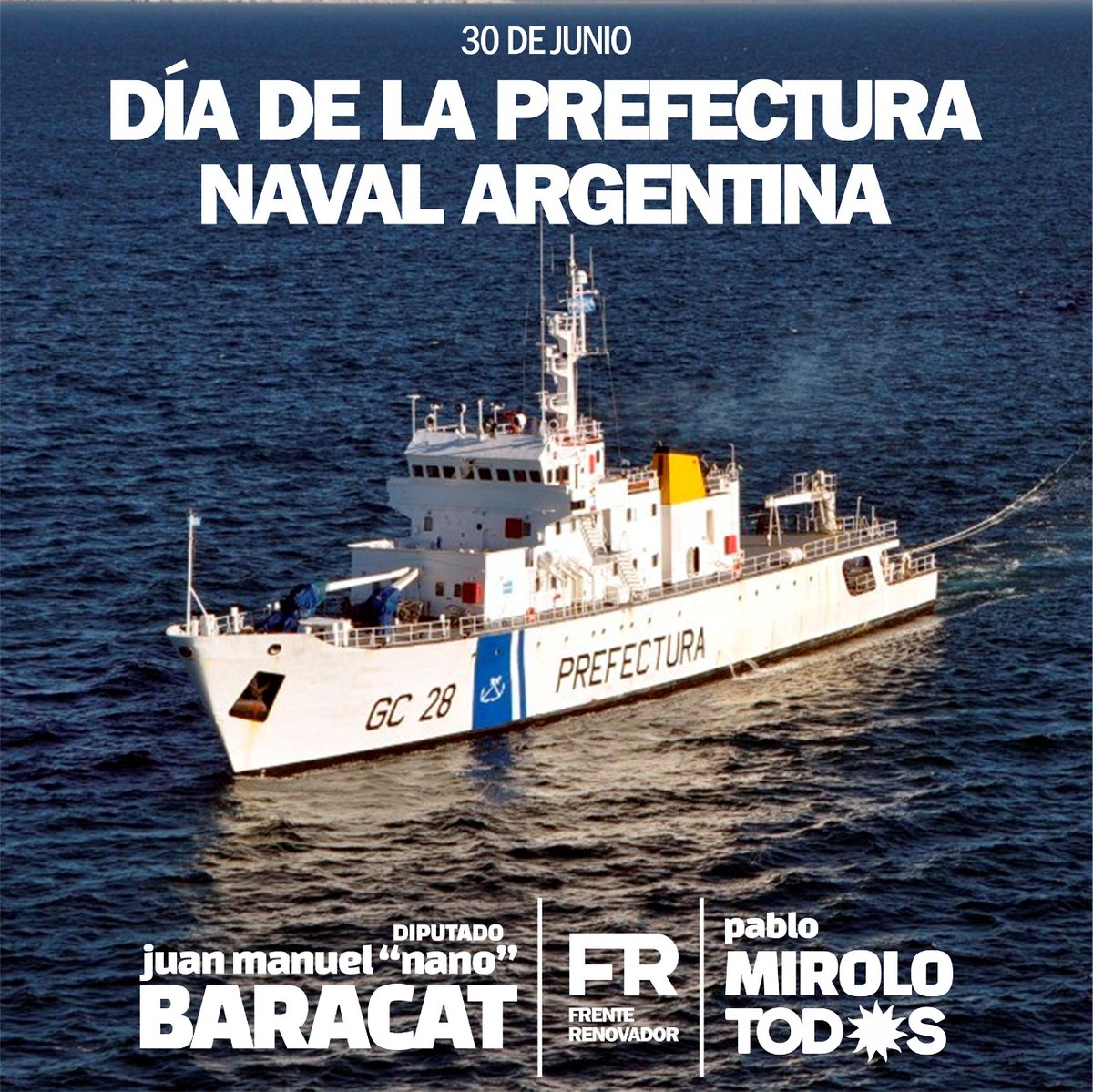 ManuelBaracat's tweet photo. 30 de junio // 211 Aniversario de la Prefectura Naval ArgentinaBandera de Argentina

¡Muy feliz día y un gran abrazo para todas y todos los que conforman la Prefectura Naval Argentina! 🛥

@PrefecturaNaval https://t.co/NGo2RmXCY2