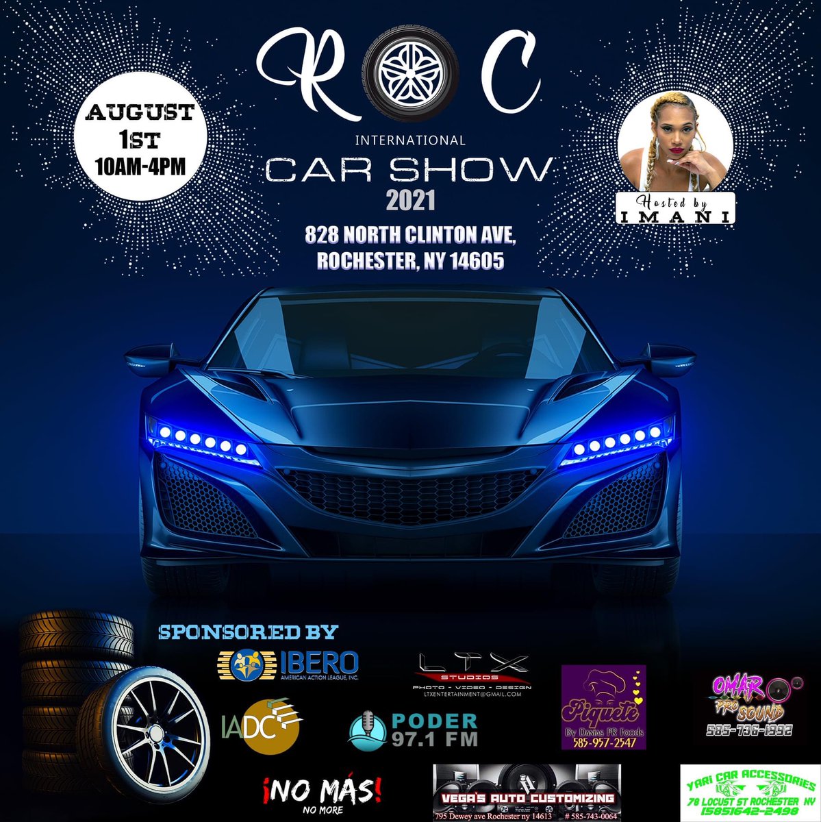 We are still accepting Registrations! Email Isanders@iberodevelopment.org The categories are: 

Best in Show
Best Paint 
Best Classic Car
Best Muscle Car
Best Honda Best Toyota
Best Exotic Car
Best Customs 
Best Female Ride 
Best Interior
Best Motorcycle
