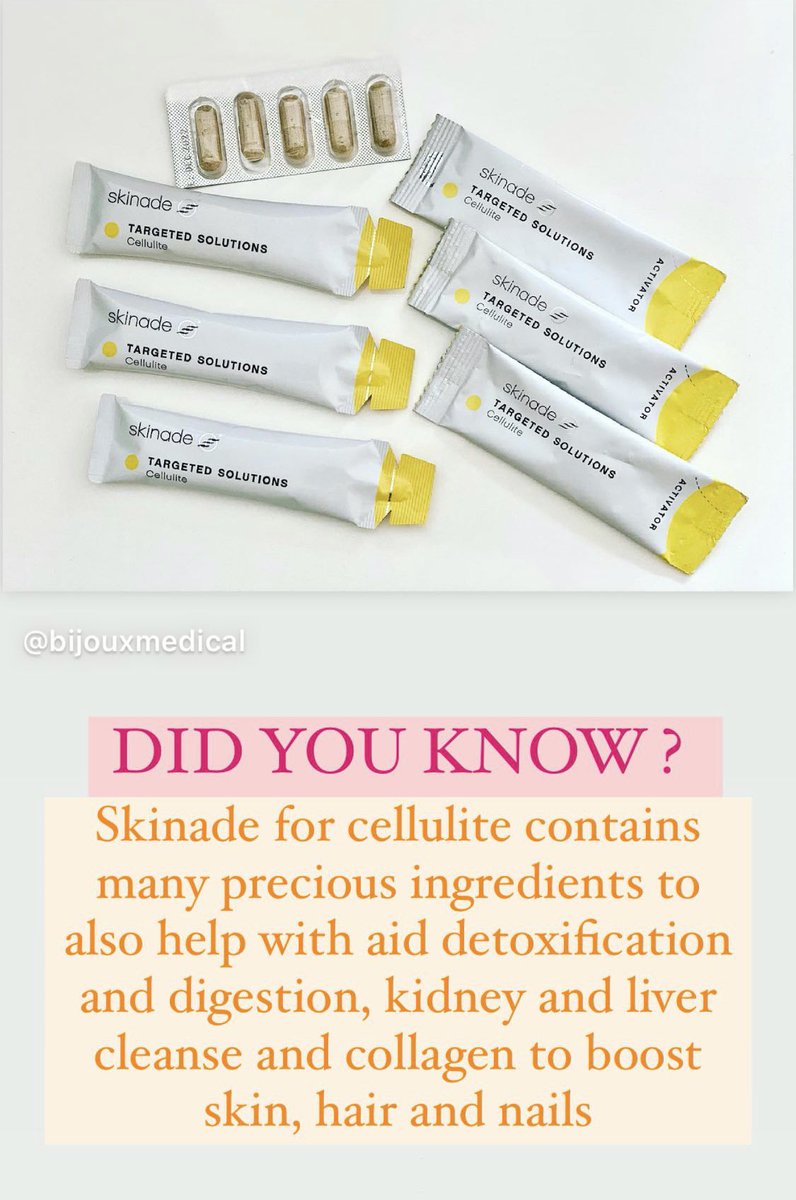 #Skinade is a great supplement with collagen and other precious ingredients to help you fight the look of #cellulite from the inside out. Developed by top UK scientists, it has only 22 calories! call 02077300765 to buy #cellulitebegone #banishcellulite #cellulitefree #skintip