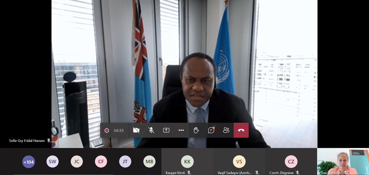 Today’s launch of the Sustainable Recovery Pledge side event co-sponsored by Fiji in the margin of the 47 #HRC. “We must demonstrate solidarity that would lead to sustainable recovery from the Covid19 pandemic now and beyond” DPR Leweniqila
