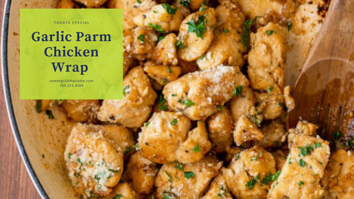 Today’s #dailyspecialclt is a Garlic Parm Chicken Wrap with provolone, lettuce, tomato, &amp; mayo 🌯 Open for takeout/curbside/delivery &amp; dine in! #eatdrinkclt #clteats #clt #supportlocalclt #dilworth