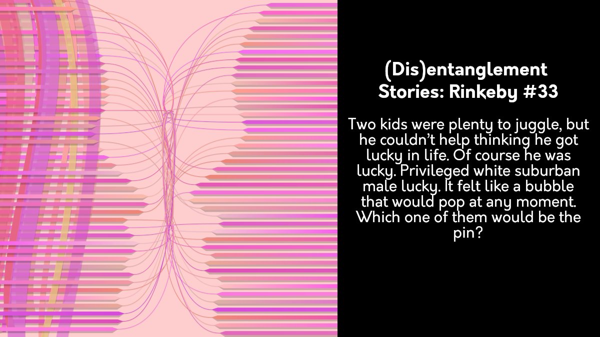 onlydisentangle's tweet photo. Rinkeby #33: Two kids were plenty to juggle, but he couldn’t help thinking he got lucky in life. Of course he was lucky. Privileged white suburban male lucky. It felt like a bubble that would pop at any moment. Which one of them would be the pin? https://t.co/WK671CGEdR
