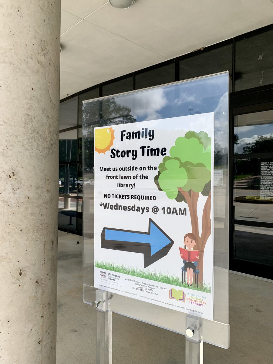Outdoor storytime! So much fun! Join us every Wednesday at 10am! Enjoy the beautiful nature, read and engage in multiple activities! <a href="/LSCTomball/">LSC-Tomball</a> #tomballlibrary
