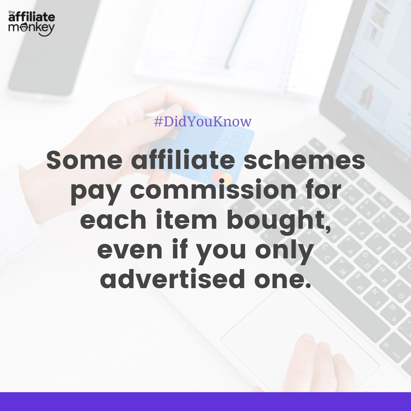 AffiliateMon's tweet image. 👀 There are some affiliate schemes that pay the commission rate  for each item a customer buys at the checkout, even though only one of these was advertised via your link. 

Find out which affiliate scheme is best for you via theaffiliatemonkey.com

#TheAffiliateMonkey