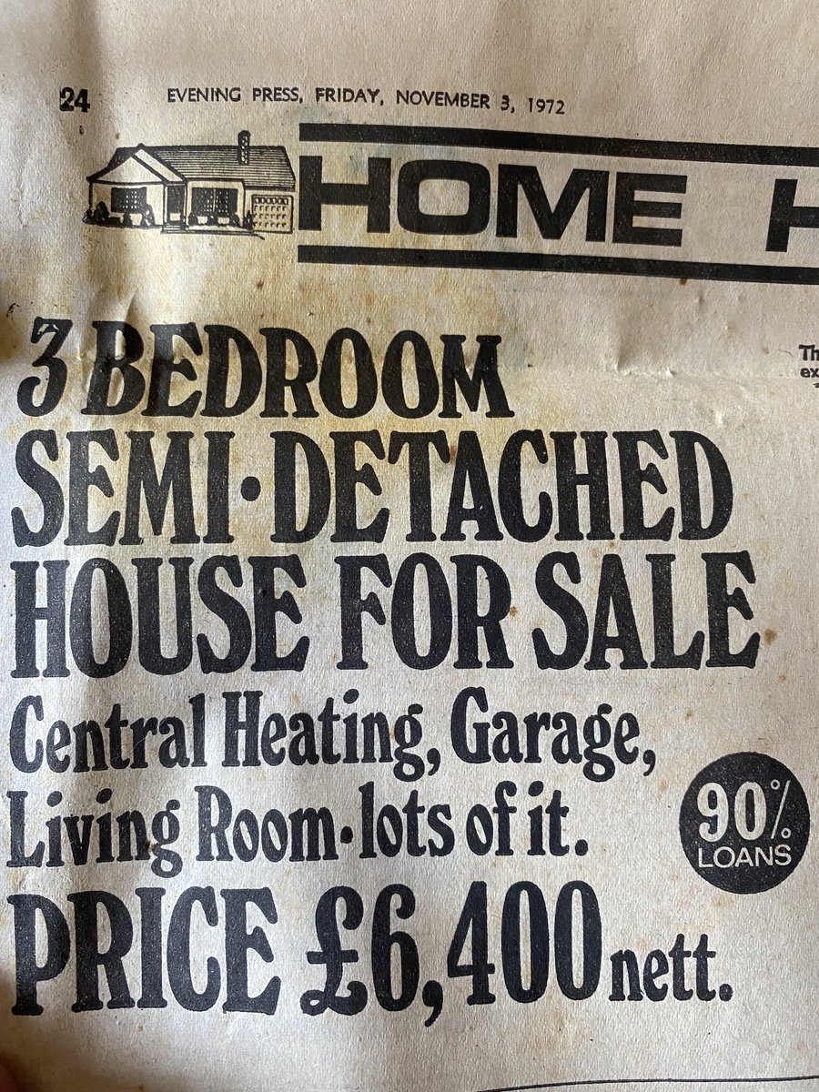 1972 evening press..buy a 3 bed semi with a IR£640 deposit!