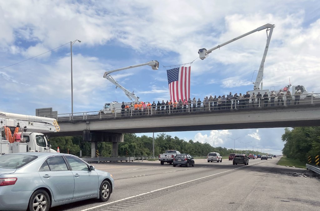 EntergyLA's tweet photo. Today, we raised our buckets and welcomed home one of our own. While we are deeply saddened by the loss of a beloved coworker and friend, let’s remember what his family says: “Live like Cayce” — be kind, humble, forgiving and more than anything, cherish those you love. https://t.co/A8ngUwlXvi