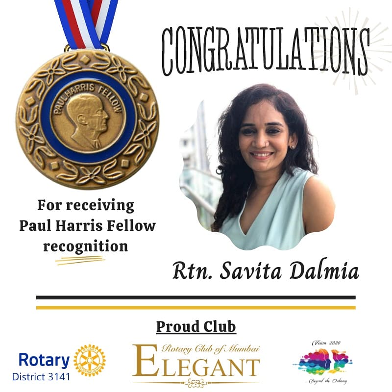 "From what we get, we can make a living; what we give, however, makes a life."

Congratulations to our member Rtn. Savita Dalmia for receiving the Paul Harris recognition.. the world needs more humans like you !!

#therotaryfoundation #paulharrisfellow #rotaryforever