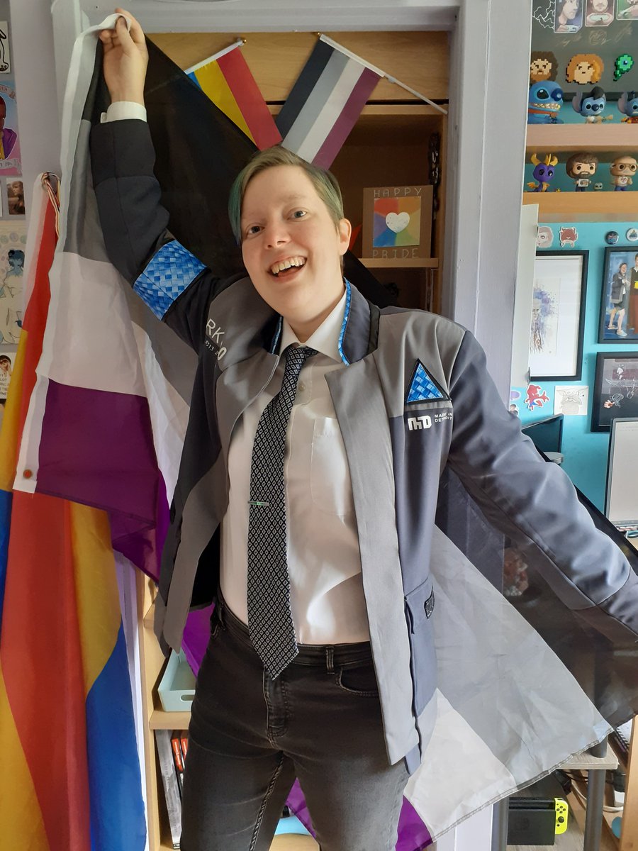 TheDogtor's tweet photo. #JuneDechart Prompts.
30. Pride.
Happy Pride, friends! Here's a Connor with Ace pride! Sending you all the love, you're all so valid and I appreciate who you are. ๐ค๐ค๐๐ณ๏ธโ๐ #DechartGames https://t.co/d2iTSYiVyG