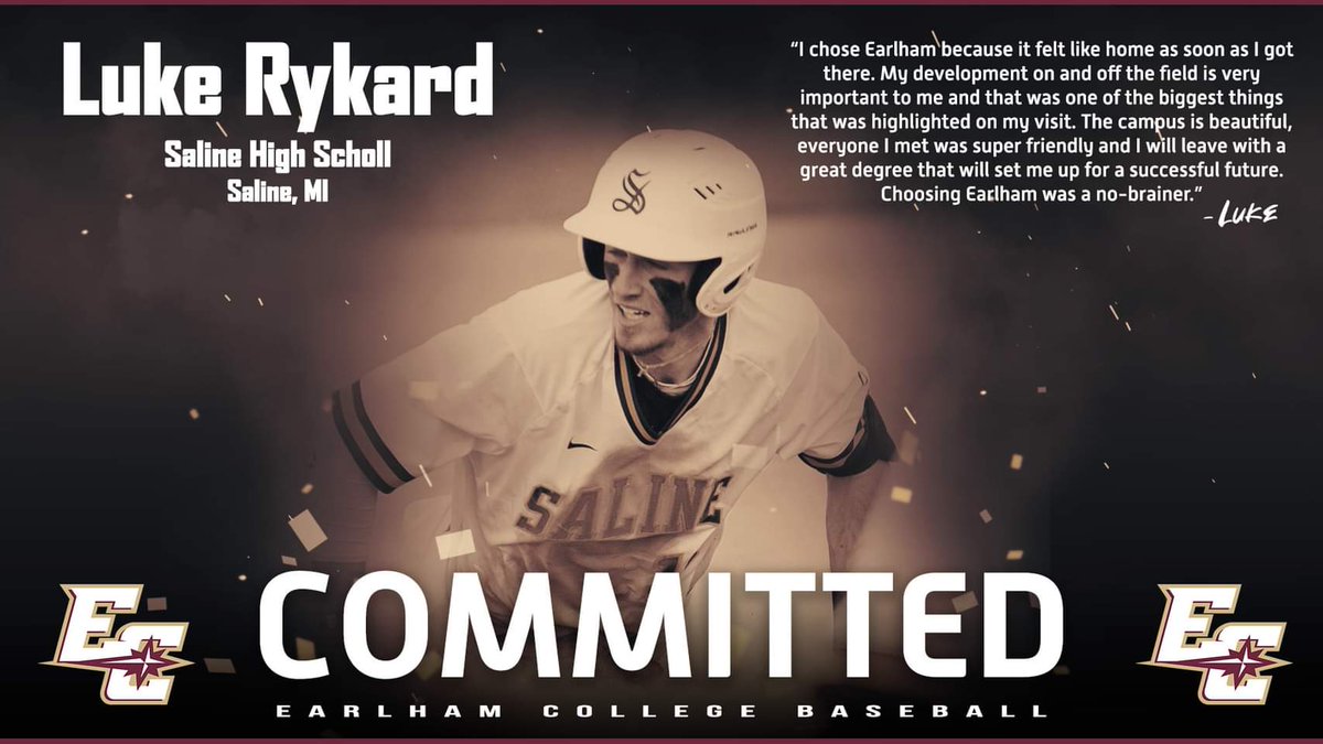 EarlhamBaseball's tweet photo. Welcome Luke to the Earlham College Baseball Family! #EarnedNotGiven https://t.co/kvADy5tTLq