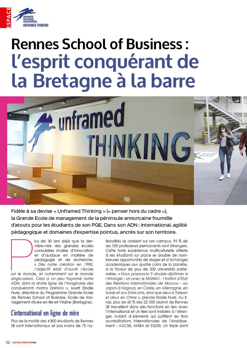 espaceprepas's tweet photo. Fidèle à sa devise « Unframed Thinking » (« penser hors du cadre »), @RennesSB , la Grande Ecole de management de la péninsule armoricaine,  fourmille d’atouts pour les étudiants de son PGE.   https://t.co/8luNOhTtOo
@FroehlicherT @elodiehure https://t.co/IjNsanjcIs