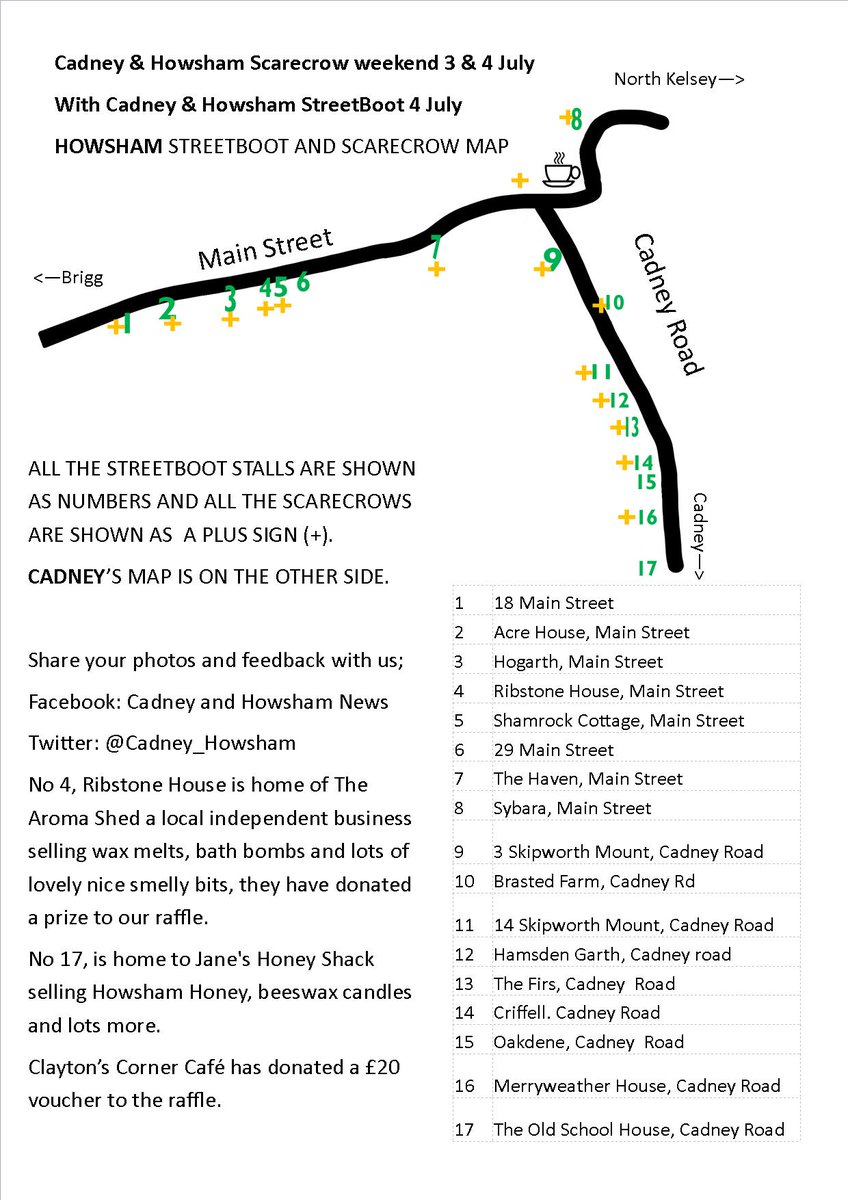 Cadney_Howsham's tweet photo. Here are our maps for this weekend's @Cadney_Howsham #scarecrows & Sunday's #StreetBoot. Please share. #community @WrendaleDesigns @lincsblogger #LincsConnect @RadioHumberside https://t.co/b1cCCPOQzE