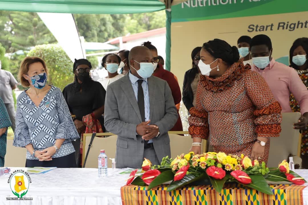 _GHSofficial's tweet photo. Earlier today, GHS and its partners held the opening session of the Nutrition Advocacy and Community Mobilisation Initiative in Accra. The event was grace by H.E Rebecca Akufo Addo, who is a strong advocate for improving the health and wellbeing of children, adolescent and women. https://t.co/ijKigzrtmp