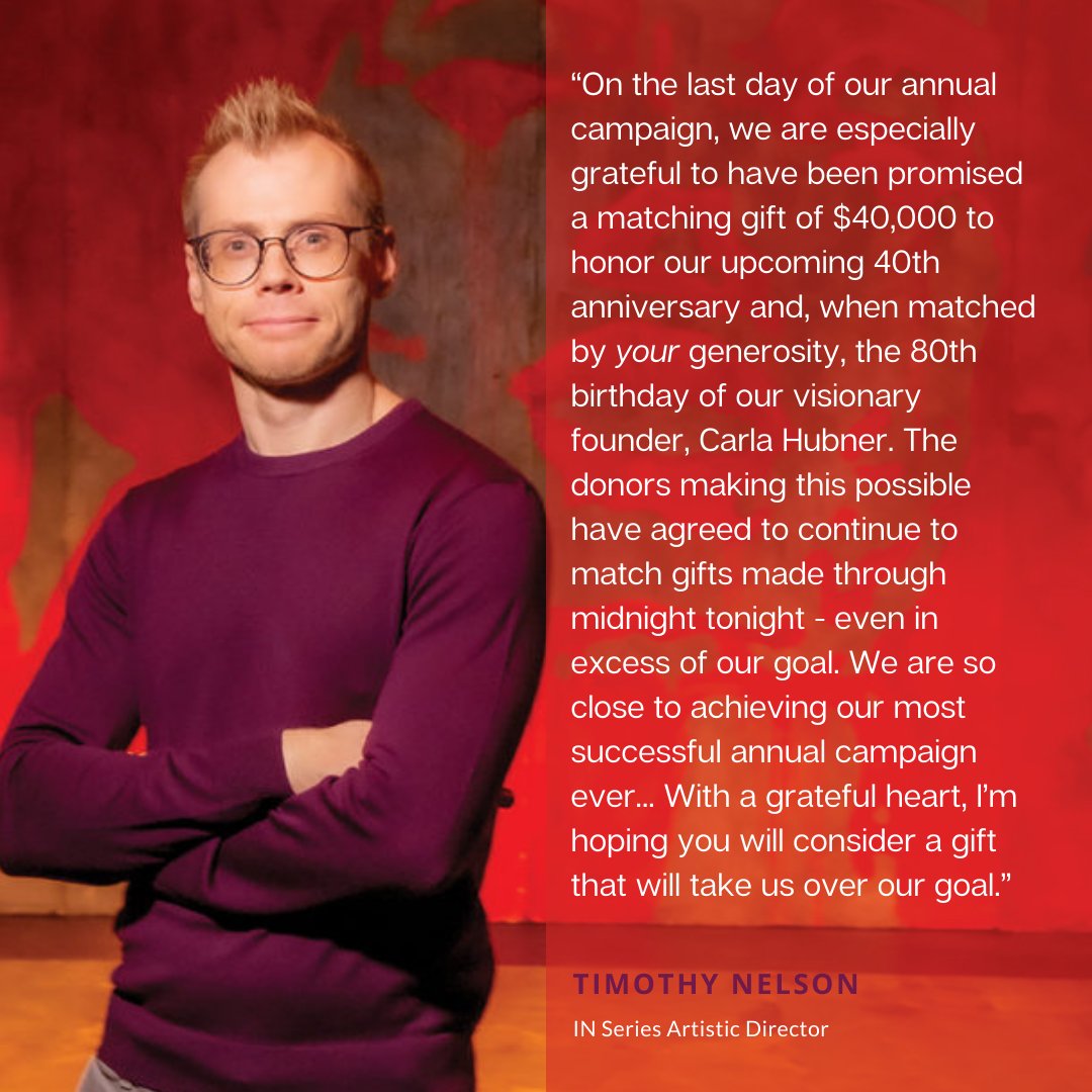 INSeriesDC's tweet image. Today is the last day of our campaign &amp;amp; we are so grateful that our matching donors have agreed to continue the match through midnight tonight even in excess of our $40,000 goal! Please donate today to double the impact of your gift! With all our thanks –
app.arts-people.com/index.php?dona…