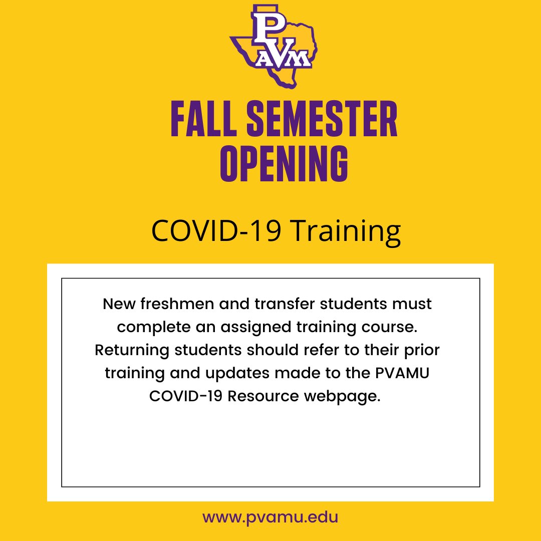 PVAMU's tweet photo. Panthers, please see the information below for the Fall semester reopening ‼️‼️ 
1/2 https://t.co/EJ608x12DF