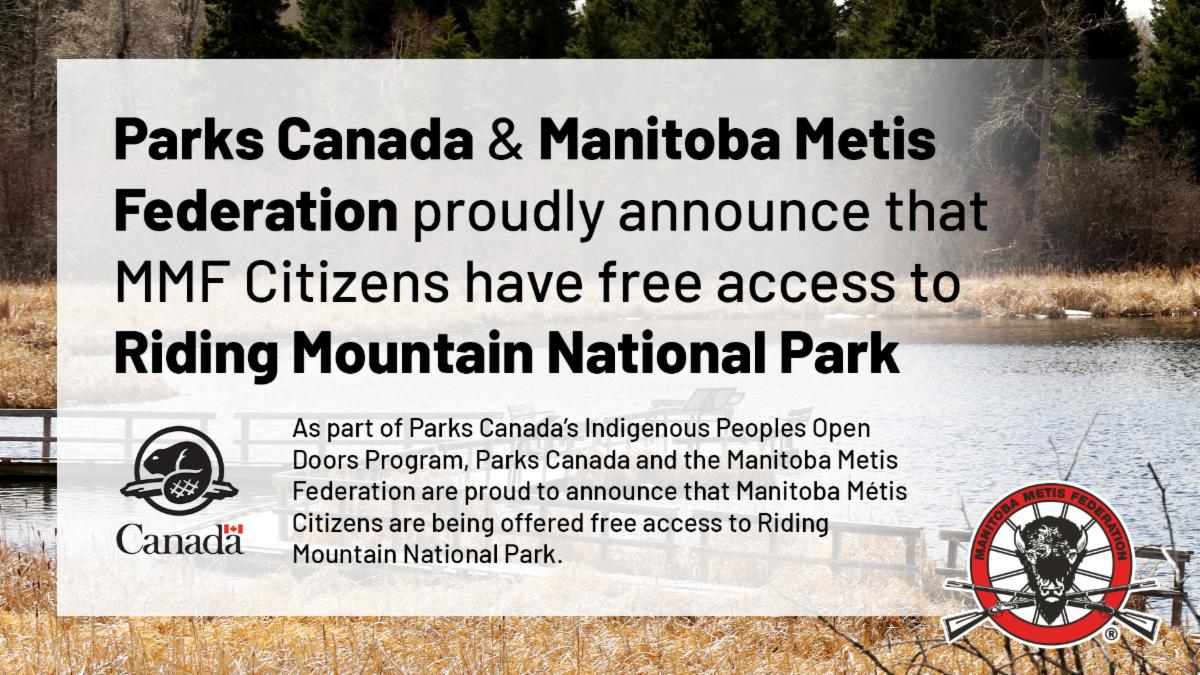 MBMetis_MMF's tweet photo. As part of Parks Canada’s Indigenous Peoples Open Doors Program, @ParksCanada and the Manitoba Metis Federation are proud to announce that Manitoba Métis citizens are exempted from paying entry fees to Riding Mountain National Park. https://t.co/ulAmvM6e6Q #MétisNationHomeland https://t.co/tKzftPrSv6