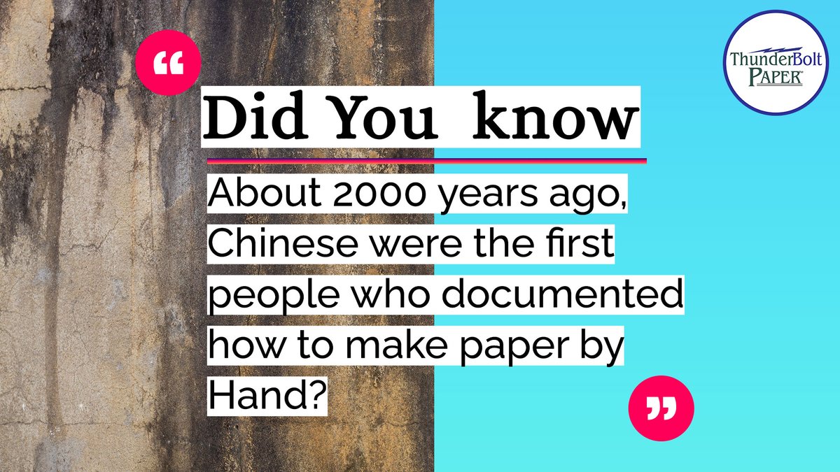 ThunderBoltPap1's tweet photo. Did you know that about 2000 years ago, Chinese were the first people who documented how to make paper by Hand?

https://t.co/t79EoiBdN2

#sentinvitations #naturalpaper #archivalpaper #cardstock #thickpaper #print #yogaday #vintagepaper #envelopes #papercrafting #classicart https://t.co/ps7ABST9xy
