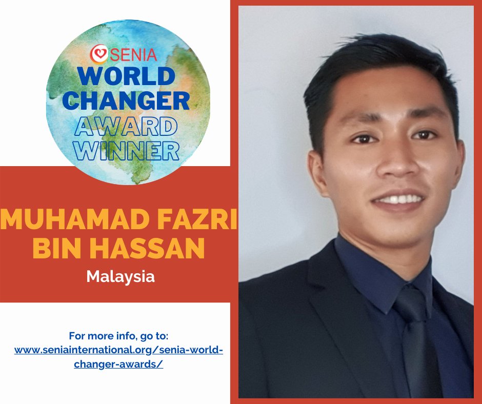 Congratulations to Muhamad Fazri Bin Hassan as July's recipient of the SENIA World Changer Award. Fazri is a dedicated special education teacher who has won awards for his research and uses social media for his students during the pandemic. His story here: buff.ly/2UIA2qT