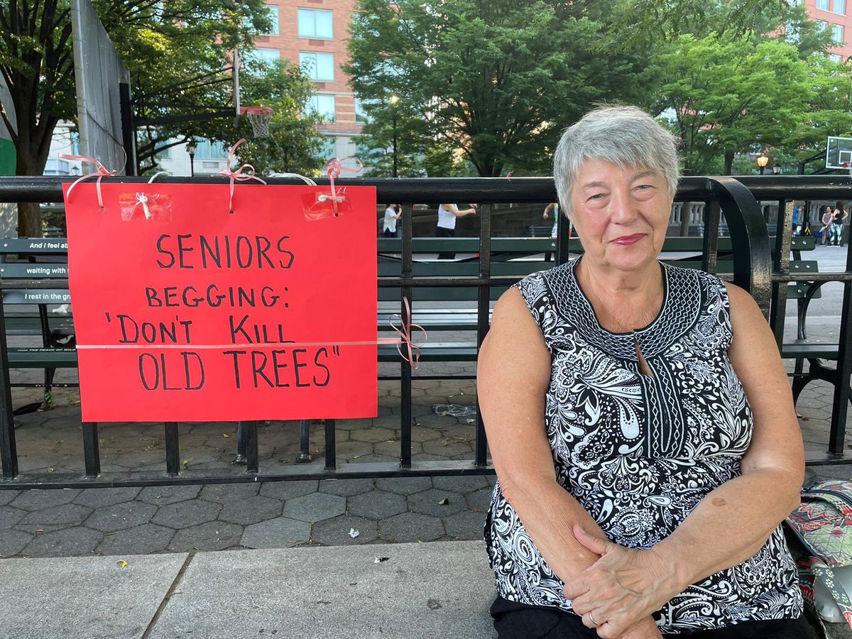 nycmomorg's tweet photo. Cutting down trees, paving over grass and reducing green space is bad for kids and it is bad for the earth.  All of this on the most vulnerable flood plain in Manhattan @NYGovCuomo @nypost @nytimes @SenSchumer @cnnbrk @GretaThunberg @greenyc https://t.co/XMgSH22Iig